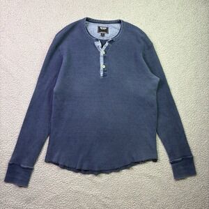 Todd Snyder Henley Shirt Mens Large Blue Long Sleeve Thermal Minimalist